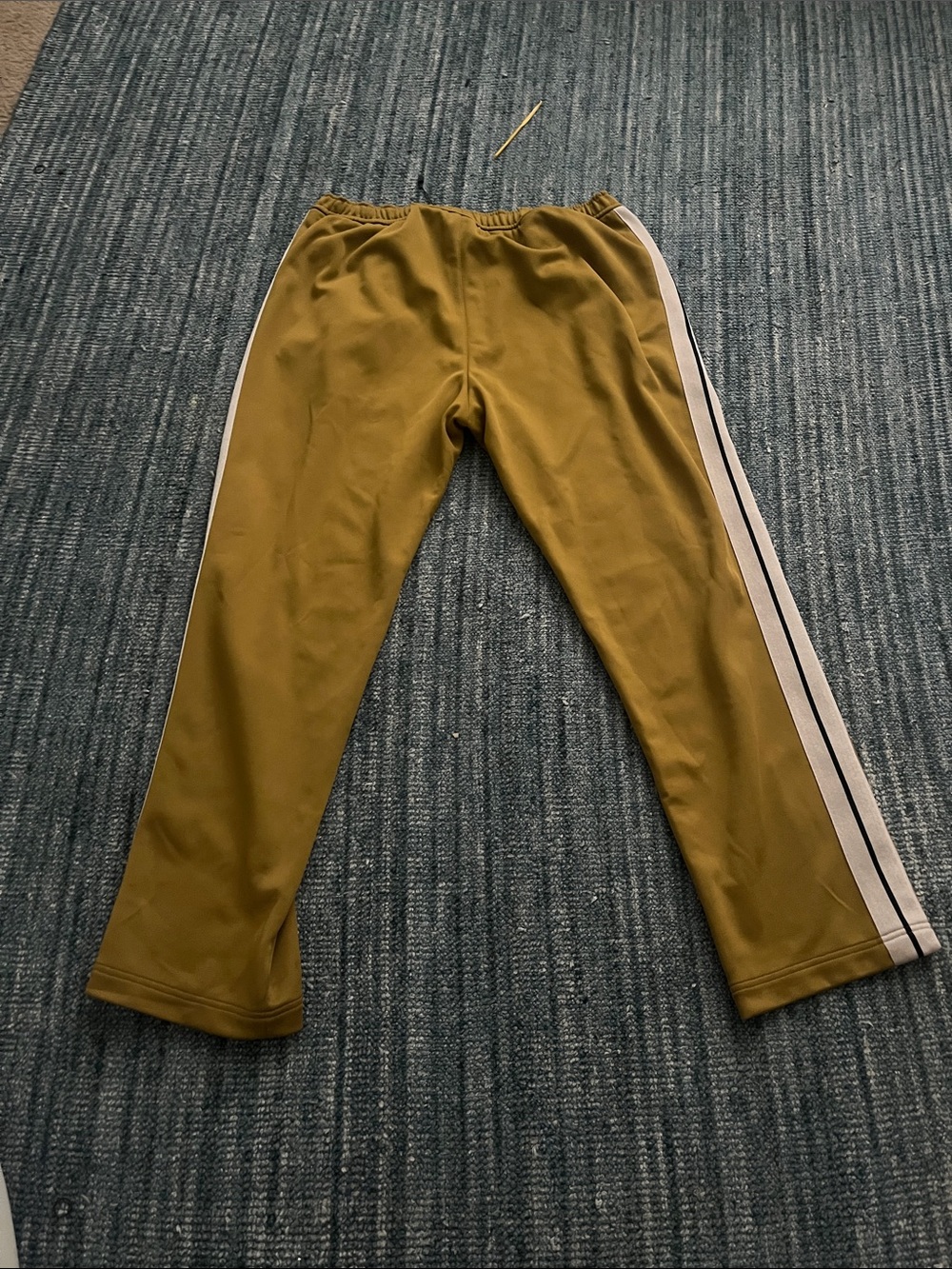 Palm Angels Mustard Yellow Track Pants with White Side Stripe